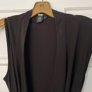 Chocolate brown knit wrap dress